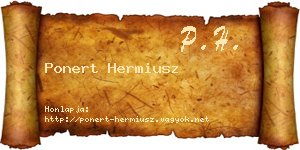 Ponert Hermiusz névjegykártya